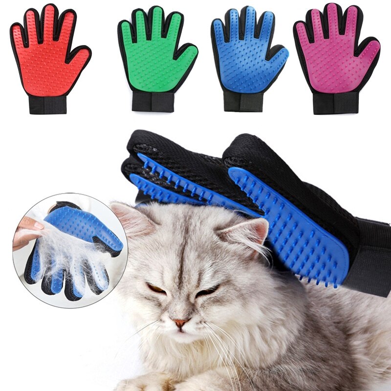 Chien Animal de compagnie toilettage gant Silicone caoutchouc chats brosse peigne desheding cheveux gants chiens bain Massage fournitures de nettoyage animaux peignes