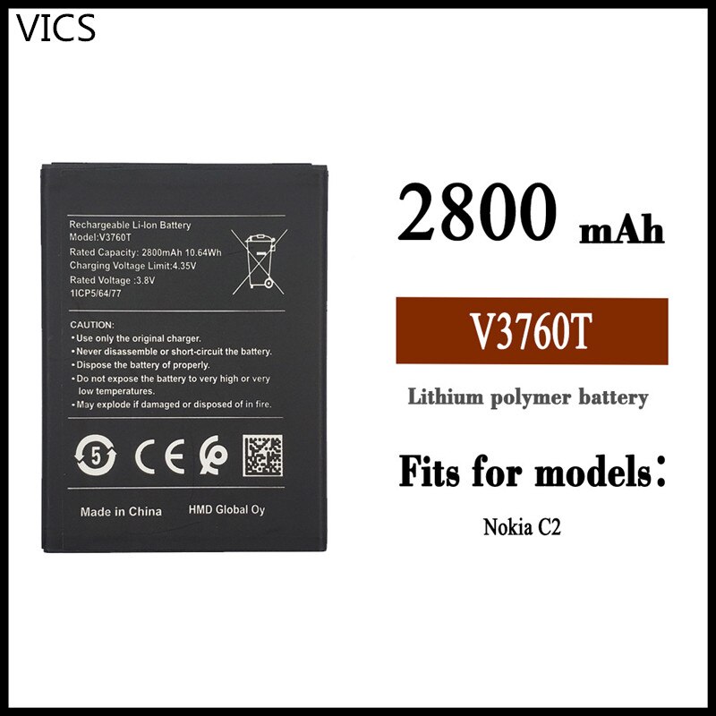 2800mAh V3760T Battery For Nokia C2 Mobile Phone V3760T
