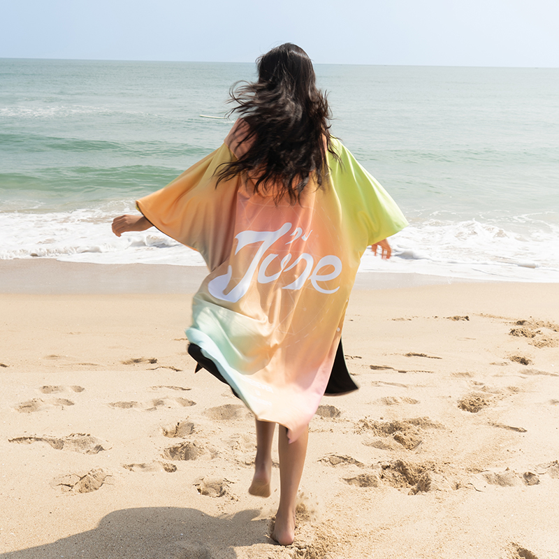Nu-June Surfponcho Fleece gevoerd Herfst Winter Strandlaken Mantel Warme badjas Winddicht met capuchon voor strand Hete lente