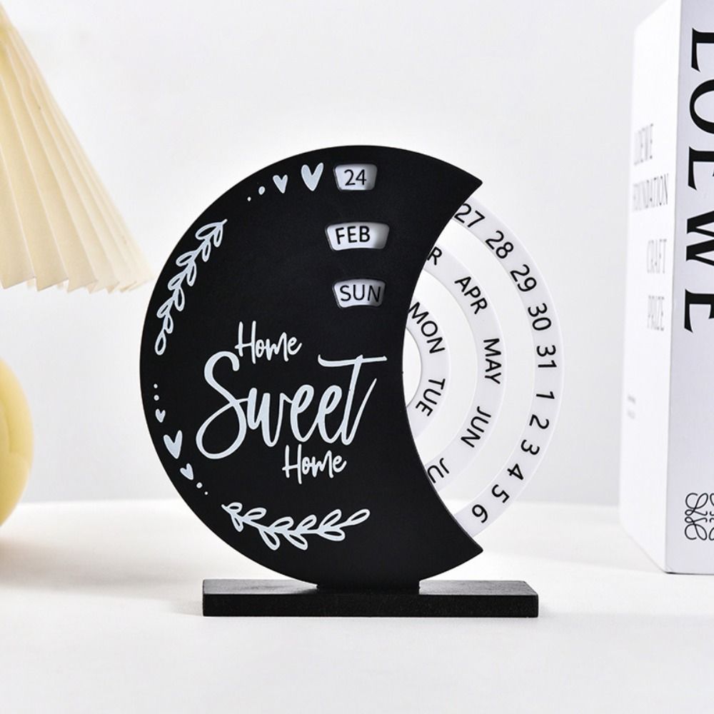 Calendario de escritorio giratorio Manual , calendario perpetuo de tiempo ajustable DIY, indicador de fecha y mes multiusos