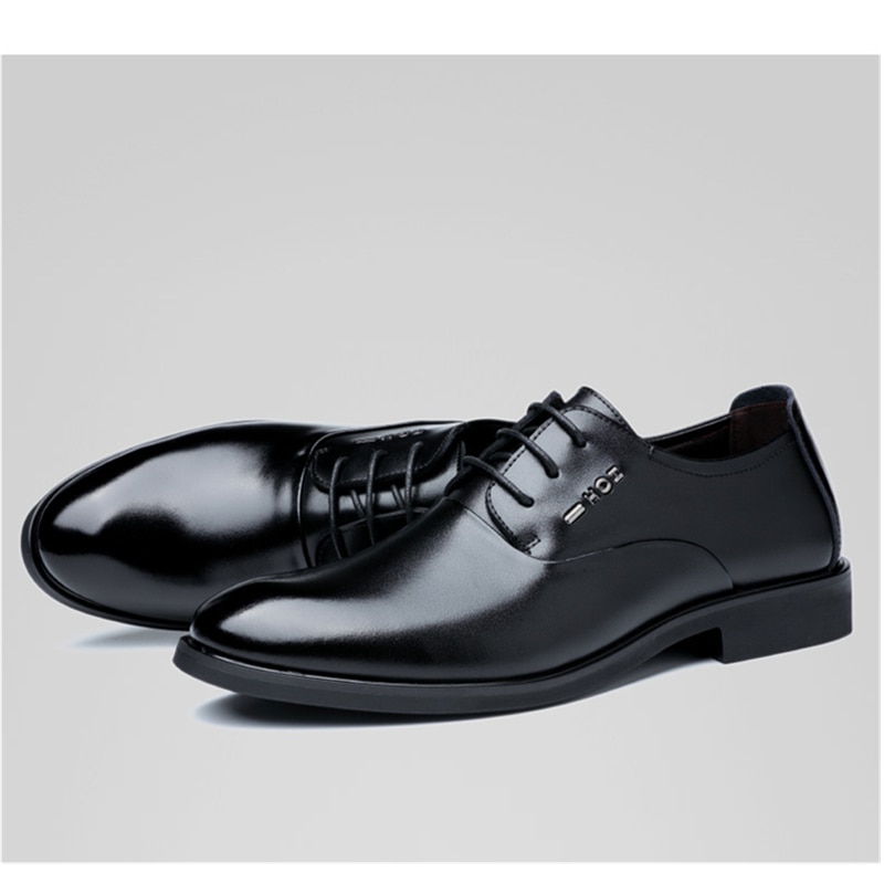 Zapatos de vestir de negocios clásicos para hombre, calzado de boda Formal a la , Oxford, para oficina, color negro, verano