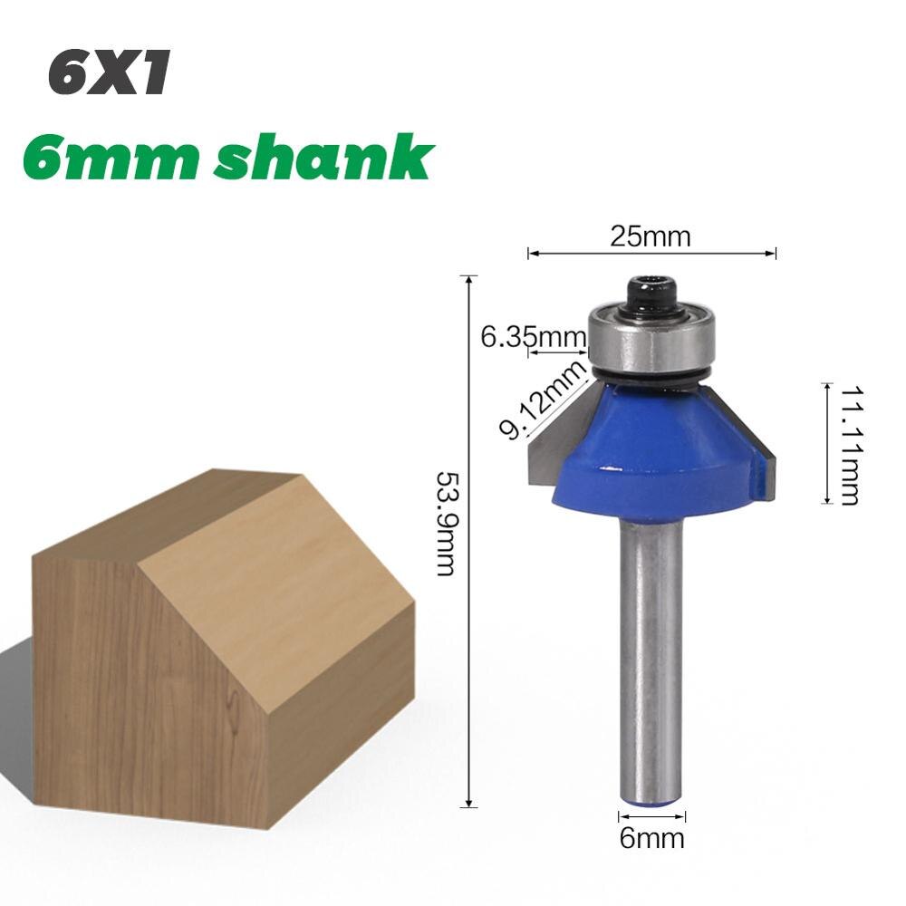 1pc 45Degree Chamfer & Bevel Edging Router Bit - 1/4" Shank 6mm shank- RCTwoodworking cutter woodworking bits