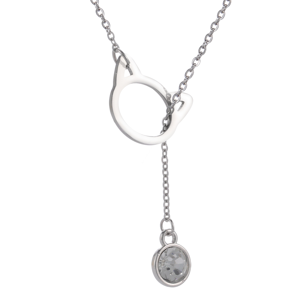 Cazador Schattige Dieren Kat Hanger Ketting voor Vrouwen Meisjes Mooie Poot Choker Halsketting Roestvrij Stalen Sieraden 2025: Platinum Plated