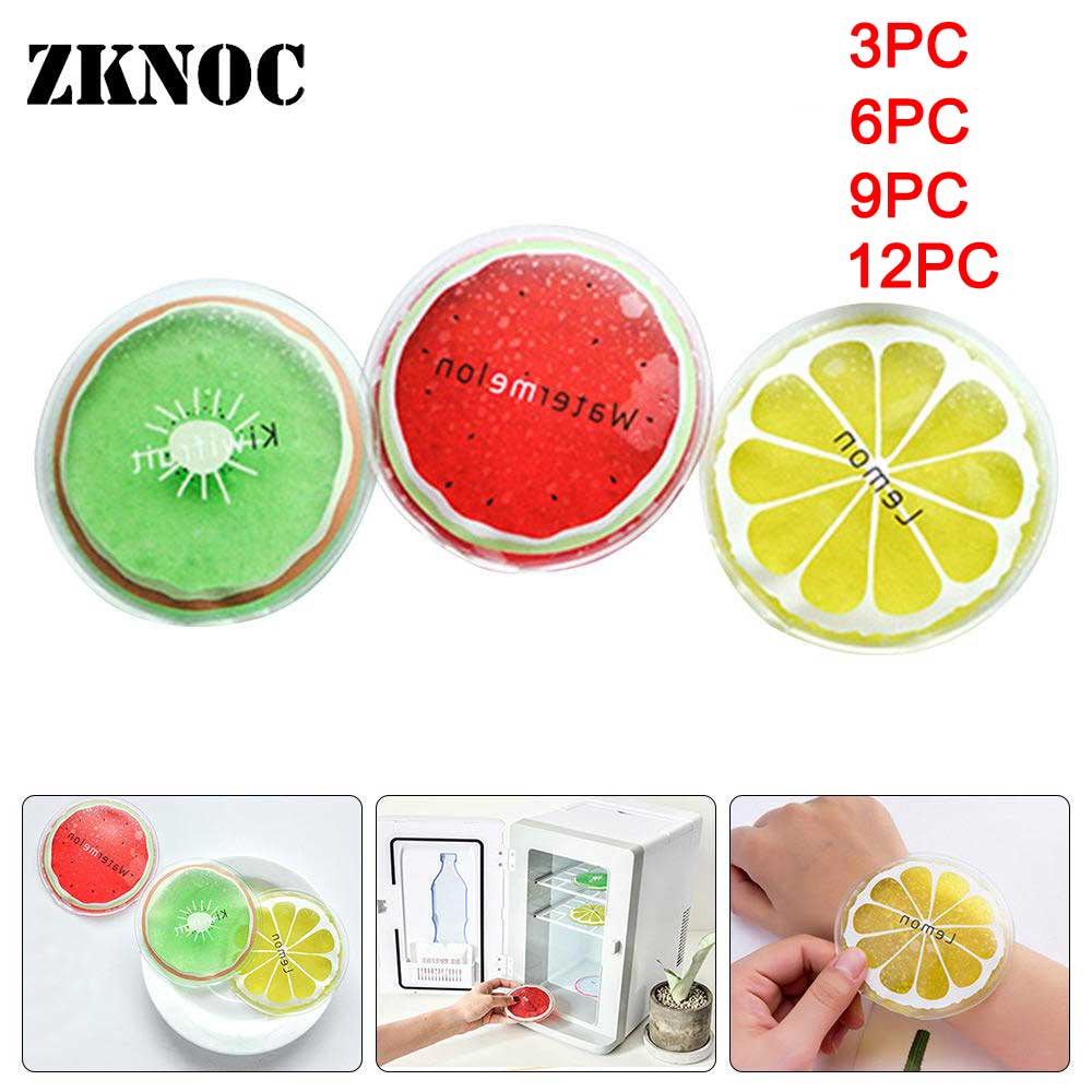 3 pcs Herbruikbare Gel Ice Packs Fruit Koude Therapie Packs voor Kinderen Volwassenen