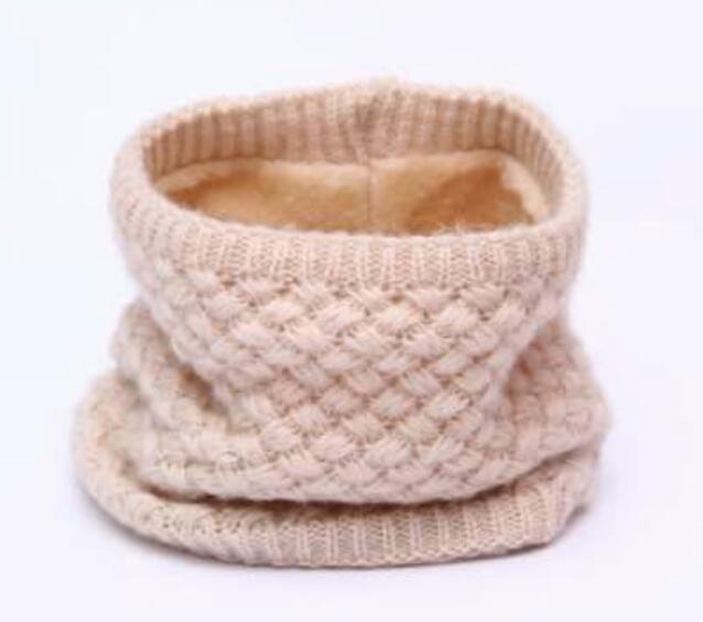 Winter Gebreide Unisex Sjaals Warme Kraag Bandana Acryl Solid Ring Sjaal Dikke Multifunctionele Naadloze Tubular HY127: Beige