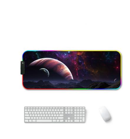 Grand tapis de souris RGB lumineux 7 couleurs LED, parfait pour PC de bureau, ordinateur portable, jeu Gamer: 900x400x3mm a