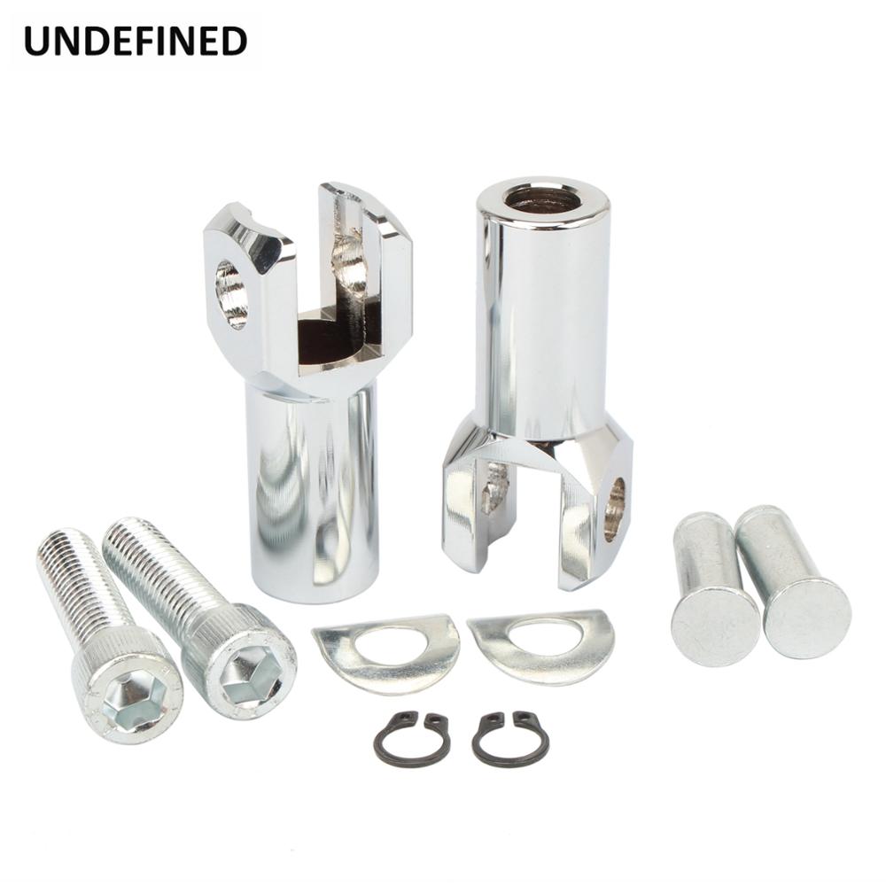 Motorcycle Chrome Foot Pegs Support Mount Rear Passenger Footpegs Clevis Kit For Harley Softail Fatboy FLSTF 2000-2006 2.25&#39;&#39;