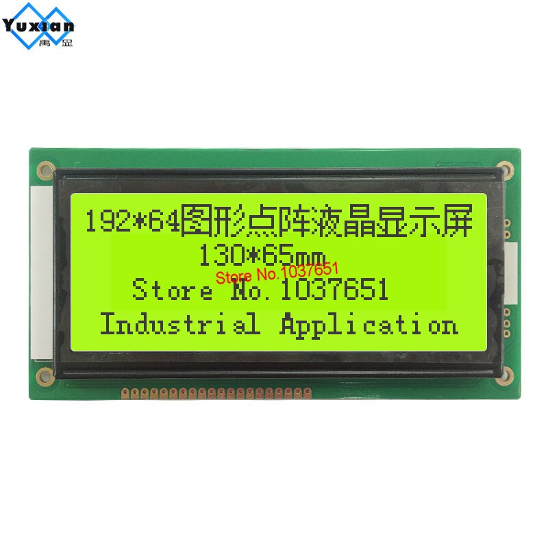 192*64 19264 panel de pantalla LCD STN verde de luz de fondo led 130*65mm 5v S6B0108 LM19264K LCM19264B