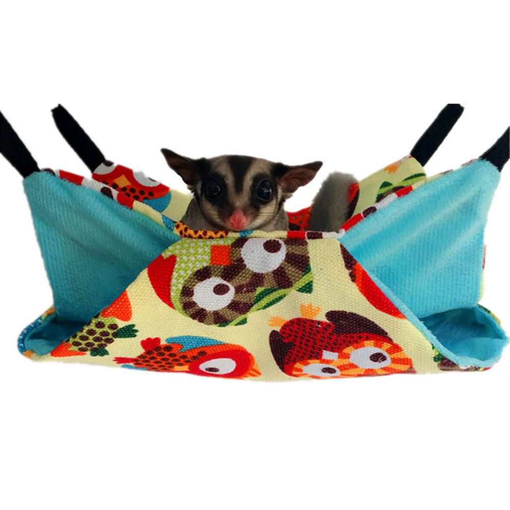 Newly Pet Hammocks Hanging Bed Nest Double Layer Canvas Hammock Hamsters Chinchillas Ferrets Hammock: owl 20cmx20cm