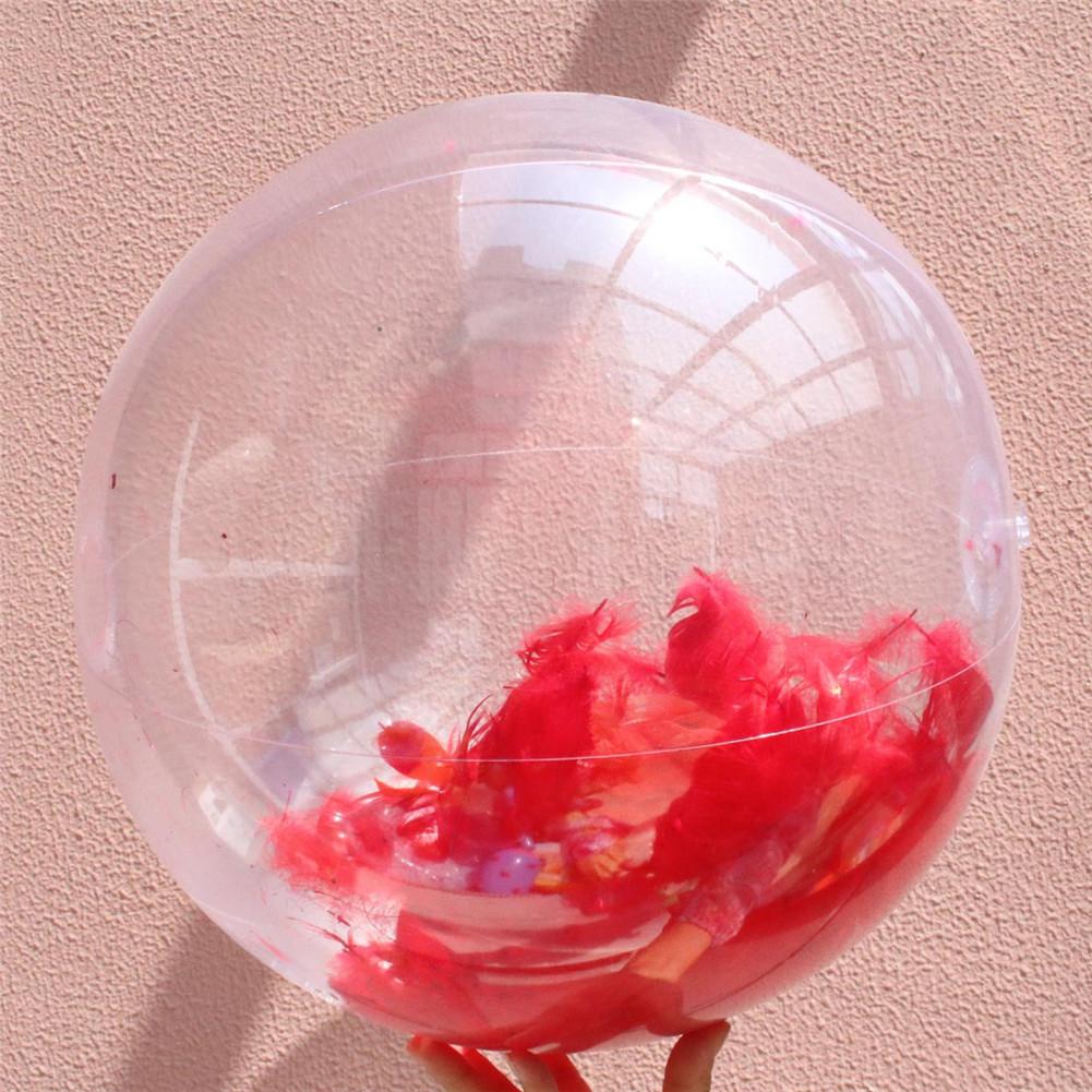 Inflatable Transparent Feather Filled Beach Ball Children Kids Playing Bubble Balloons for Outdoor Swimming Pool Water Playing