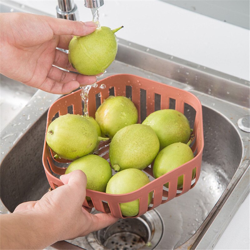 Kitchen Plastic Storage Box Refrigerator Fruit Vegetable Drain Crisper Fresh-Keeping Box with Lid Kitchen Storage Containers: picture color