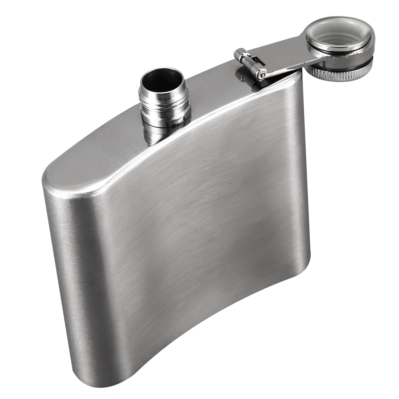 Stainless Steel Hip Liquor Whiskey Alcohol Pocket Flask Box + Funnel