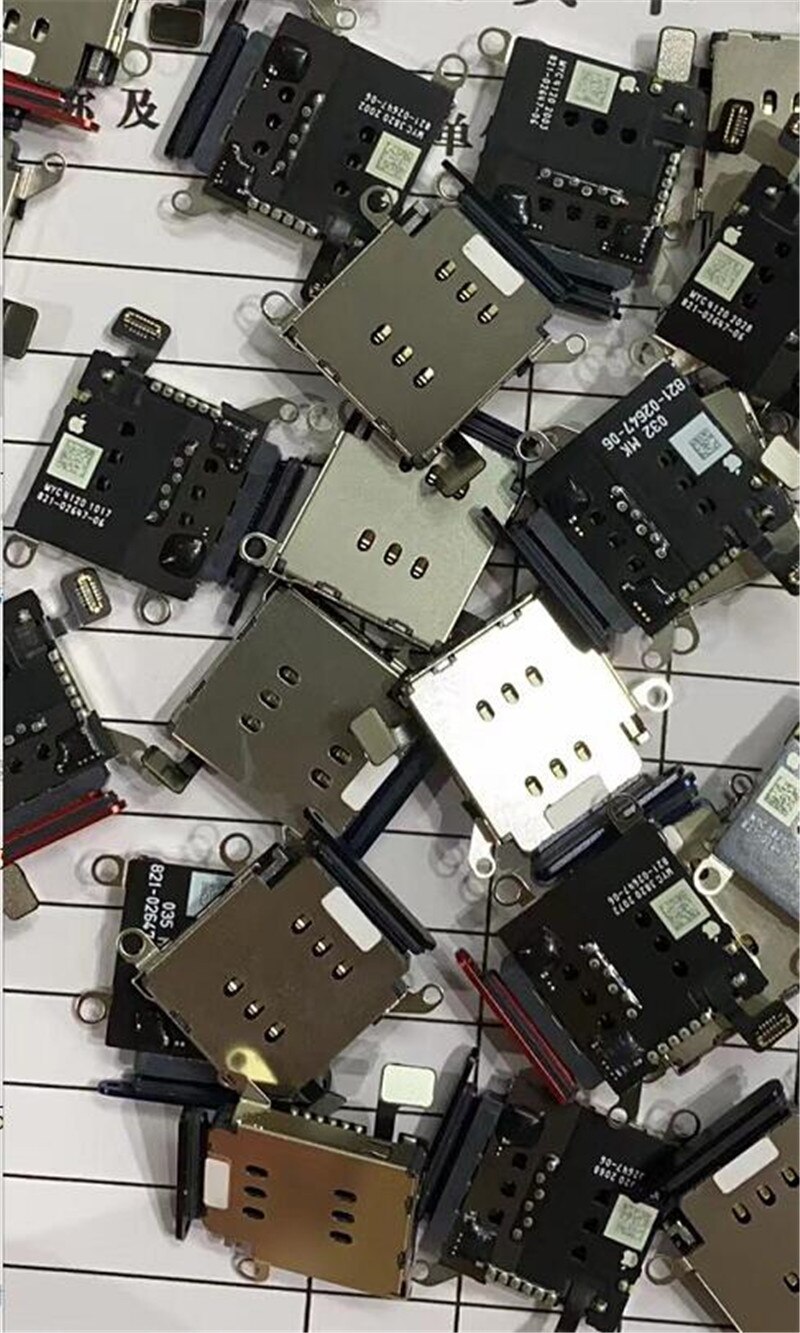 Voor Iphone 12/12pro Dual Sim Card Reader Flex Kabel + Sim-kaart Lade Houder Slot Adapter Vervanging