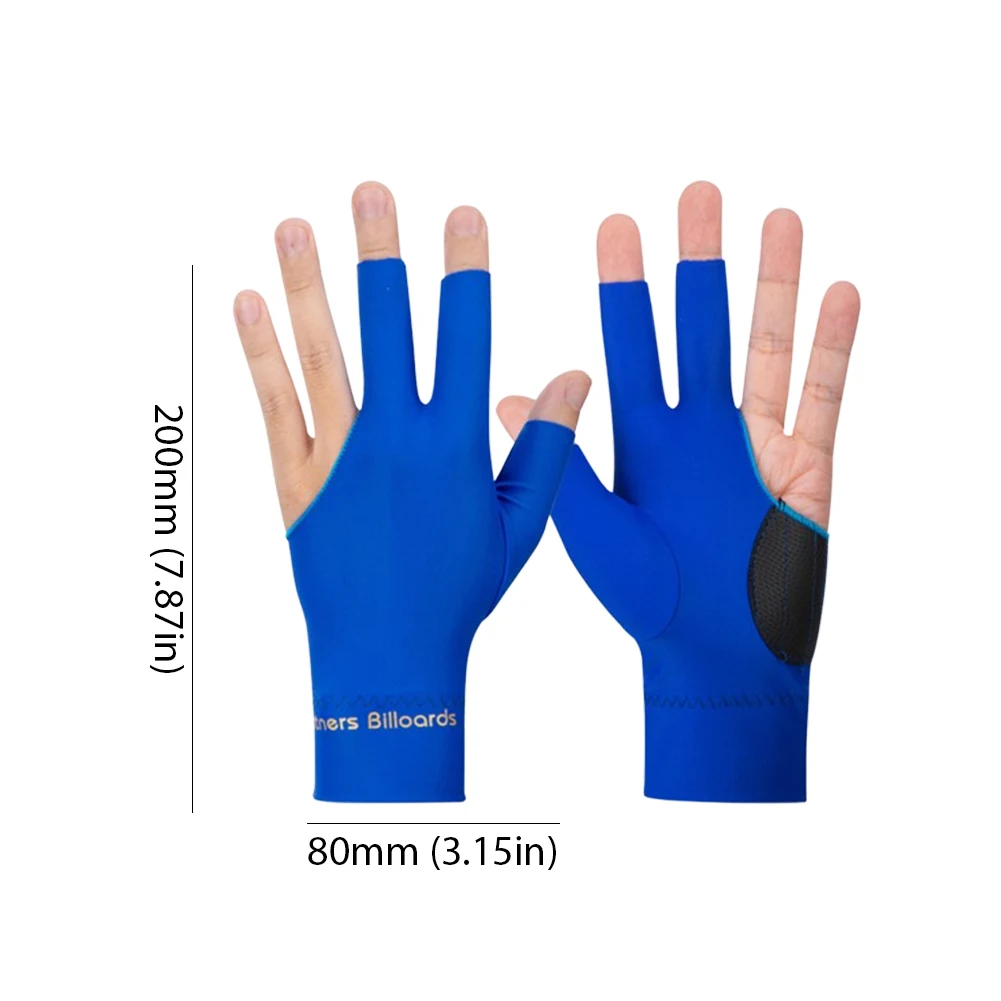 Guantes de billar abiertos de 3 dedos, antideslizantes, transpirables, accesorios deportivos para billar