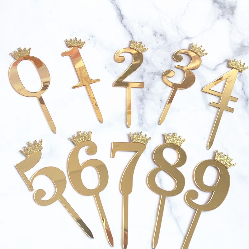 Numero 0-9 cake topper syntymäpäivä vuosipäivä hääjuhlat numero cupcake toppers liput