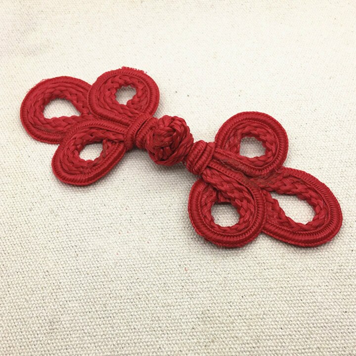 10 paar handgemaakte kralen chinese kikker sluitingen knopen knoopsluiting voor cheongsam tang pak traditionele handgemaakte decoratieve knopen: Wijnrood