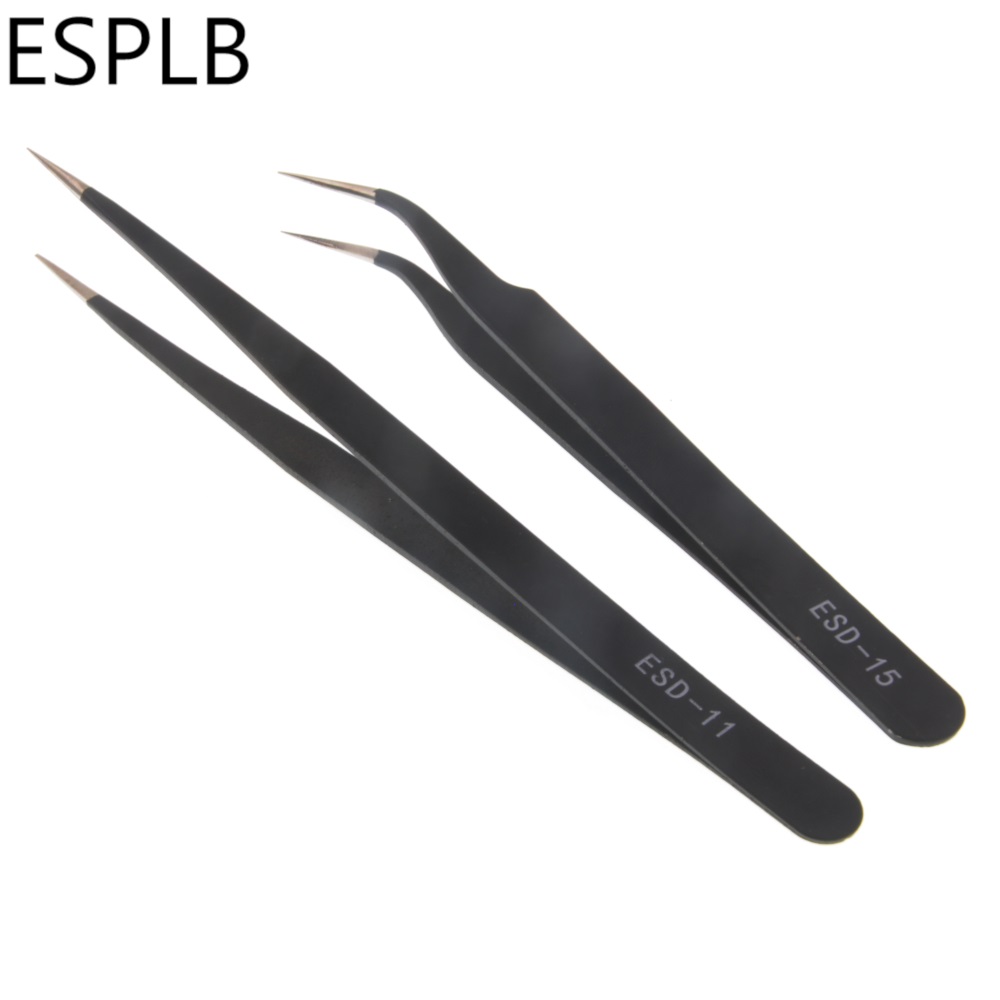 3 STKS Precisie Omgekeerde Keramische Pincet Kit, Puntige Elektronische Pincet, Solderen Pincet met Keramische Tips