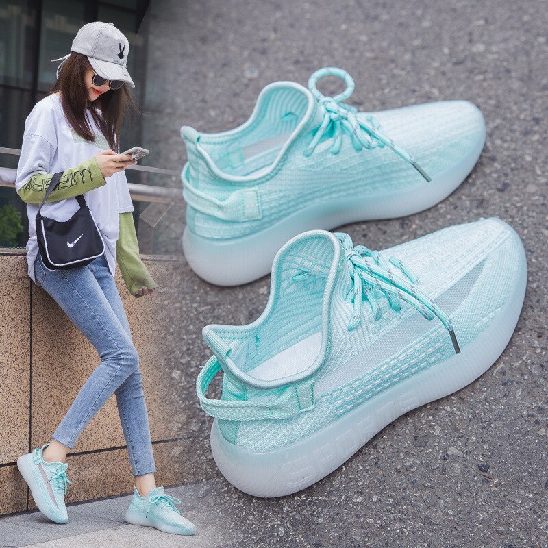 Coconut shoes girls breathable jelly transparent bottom running casual shoes sports flying shoes