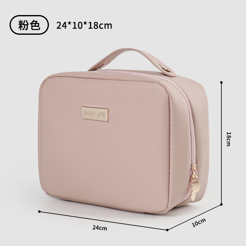Women's Travel Cosmetic Bag Large Capacity Toiletry Organizer Portable Makeup Storage Case Waterproof Makeup Pouch: Pink