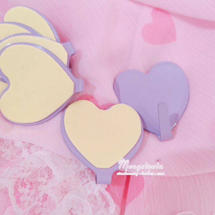 5 Stks/partij Creatieve Metalen Leuke Hartvormige Haak Sterke Zelfklevende Plakken Muur Lager Keuken Haak Geen Spoor Na Plakken deur Haak