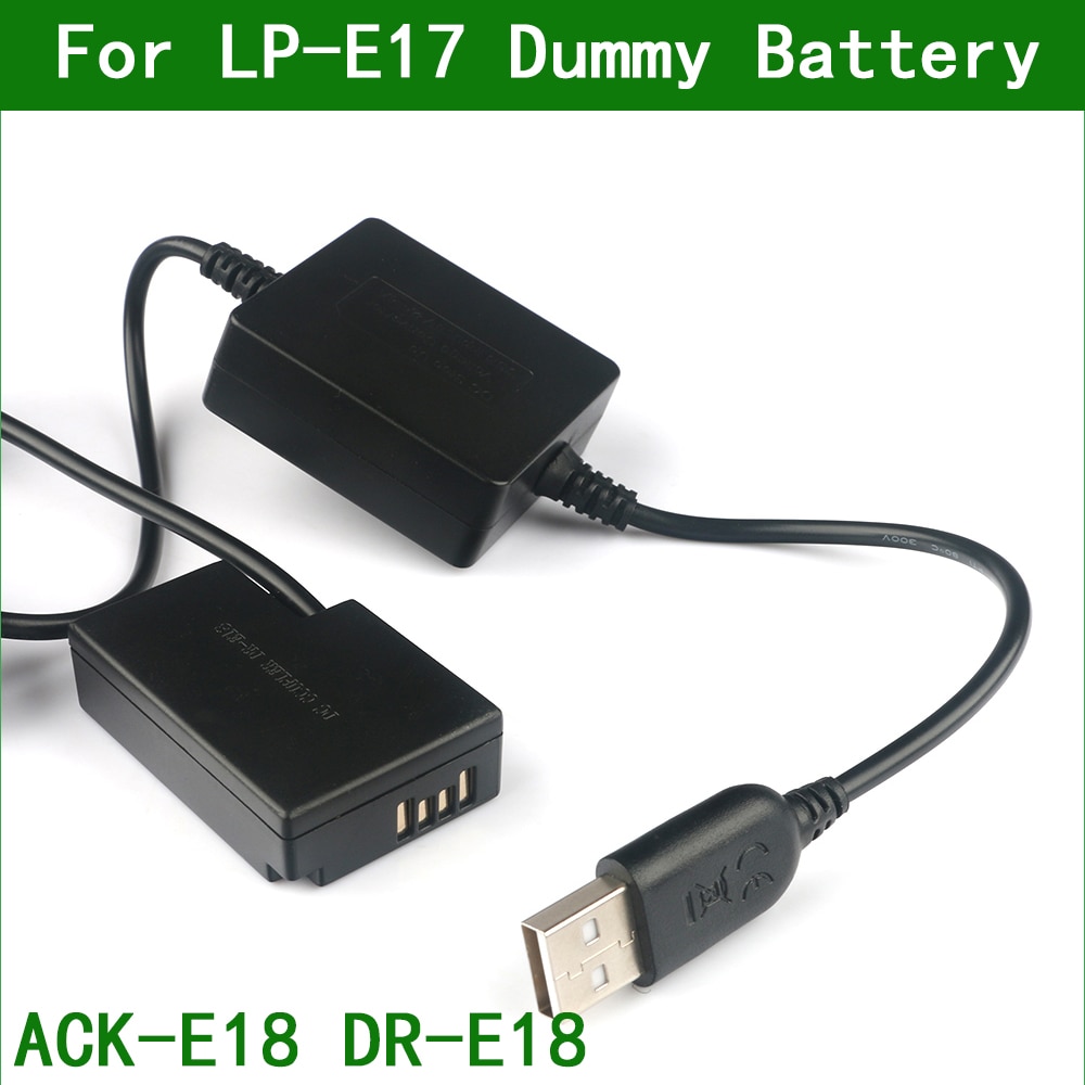 Lp E17 LPE17 ACK-E18 DR-E18 Dummy Batterij & Dc Power Bank Usb Kabel Voor Canon Eos 77D 200D 250D 750D 760D 800D 850D 8000D 9000D Rp