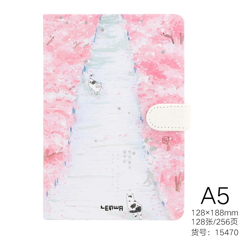 Versheid Sketchbook Mooie Kersenbloesem Sakura Magnetische Gesp Dagboek Notebook A5 Notebook Pagesoffice Notebooks A5 Pagina 'S: D