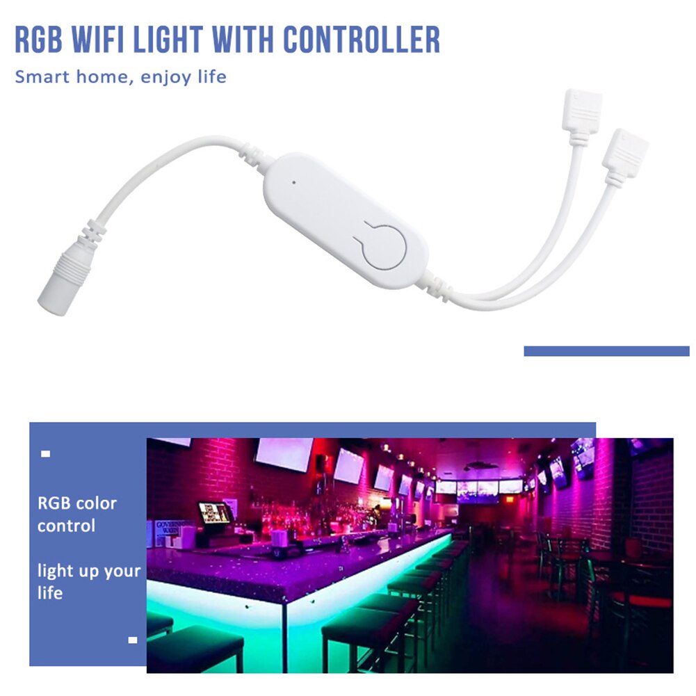 Smart Life Lamp Dimmer WiFi LED Strip Light RGB Controller DC5-12V Music Remote Controller for Alexa Google