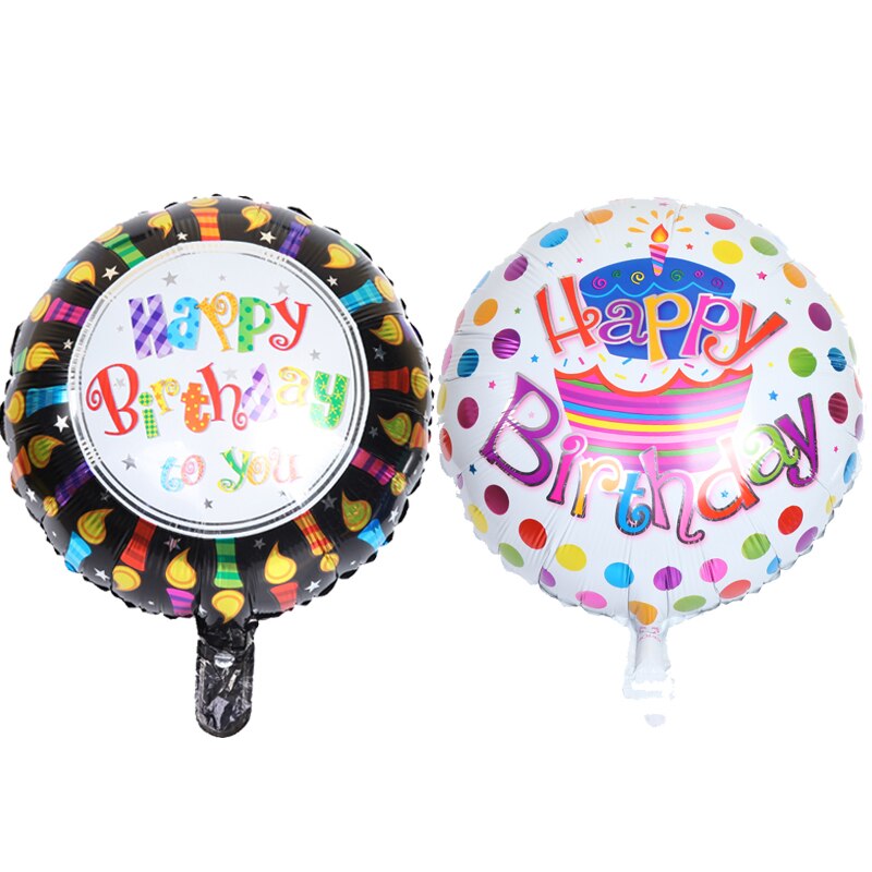 10 Stks/partij Gelukkige Verjaardag Kaars Folie Ballonnen 18Inch Ronde Helium Ballon Voor Kinderen Verjaardag Partij Decoratie Kinderen Speelgoed Bal
