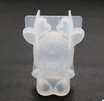 3d geométrico urso gato leão silicone molde para chaveiro pingente animal molde decoração mesa jóias ferramentas fazendo acessórios: Deer