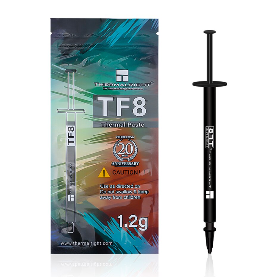 Thermalright – graisse thermique TF8 5.8g 13.8 W/m. k, haut de gamme, longue durée de vie, non-conductivité et transfert de chaleur élevé, pour refroidisseur de GPU CPU: TF8 1.2g