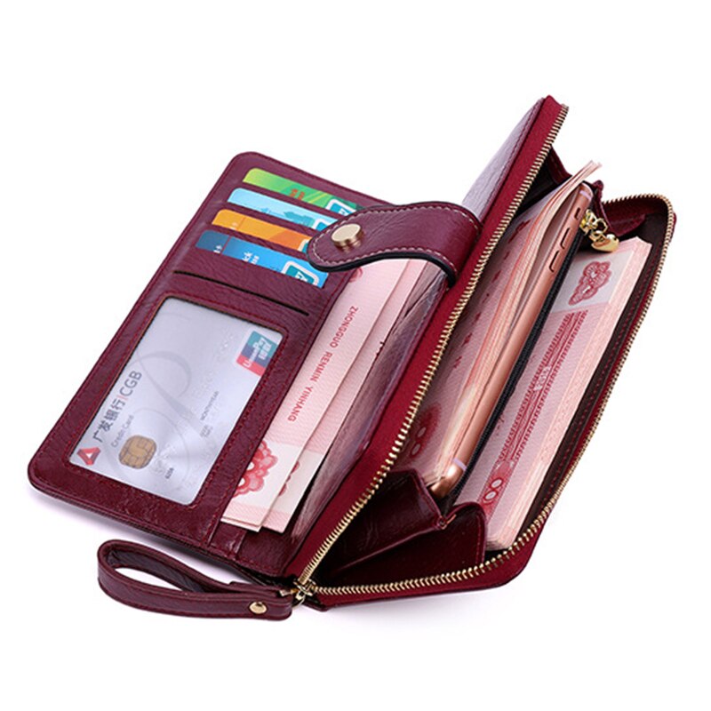 Women PU Leather Wallets Female Long Hasp Purses Multifunctional Clutch Large Capacity Zipper Wallet Phone Purse Card Holder