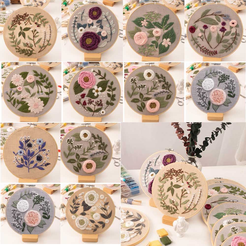 Bastidor Para punzón, herramientas de costura, ornamento, Kits de manualidades de costura, hilo de aguja, aro de bordado, Kits de bordado DIY