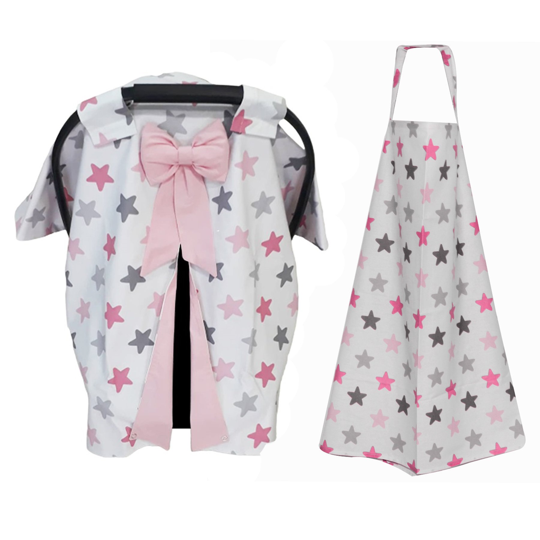 Roze Ster Wandelwagen Cover En Borstvoeding Schort Set