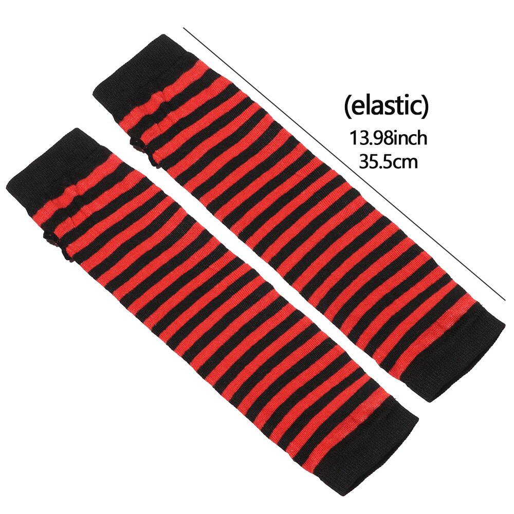 Guanti lunghi senza dita a righe da donna per ragazze guanti classici a gomito in cotone lavorato a maglia scaldamuscoli manica lunga Handschoenen