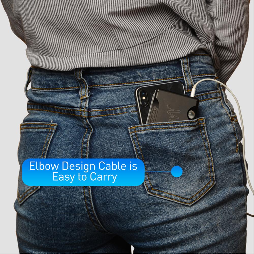 90 Degree Elbow DAC AMP HiFi OTG Cable for Lightning to Micro USB for iPhone iOS 10 to 12 with Decoders Pure Copper Core