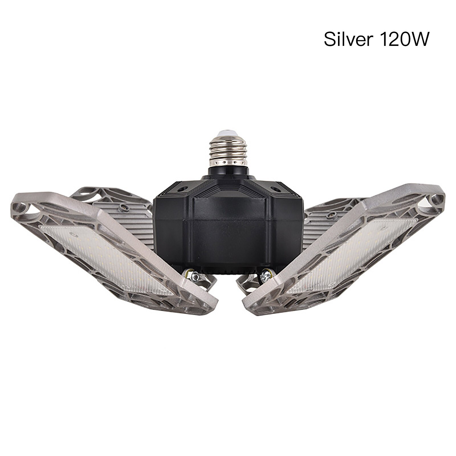 E26 Deformable LED Garage Lights Super Brightness 120W 12000LM LED Ceiling Lights Industrial Lighting for Workshop: Silver 120W