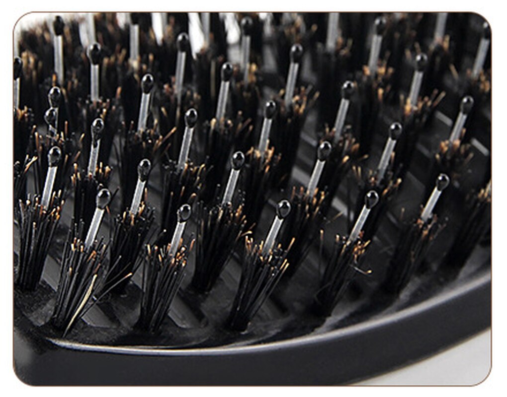 Boar Hair Brush Hair Comb Curved Vented Styling Hairbrush Detangling Thick Hair Massage Blow Drying Brush Hairbush Comb for Hair