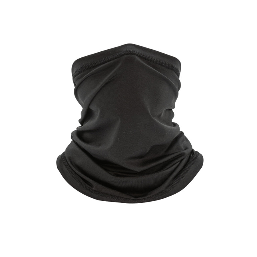 Protector solar transpirable para exteriores, Bandana deportiva de seda helada, bufanda para el cuello, toalla mágica para la cara, manga para el cuello, máscara para montar en la cabeza: Negro