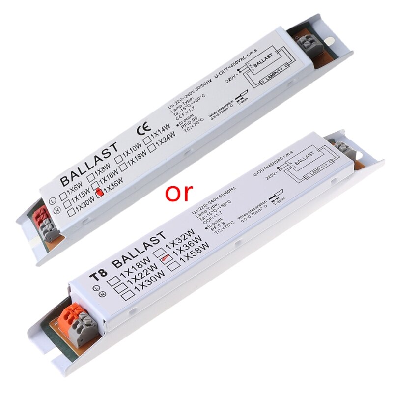 Balastro electrónico T8 de amplio voltaje, 220-240V CA, 36W, fluorescente, lastres de lámpara