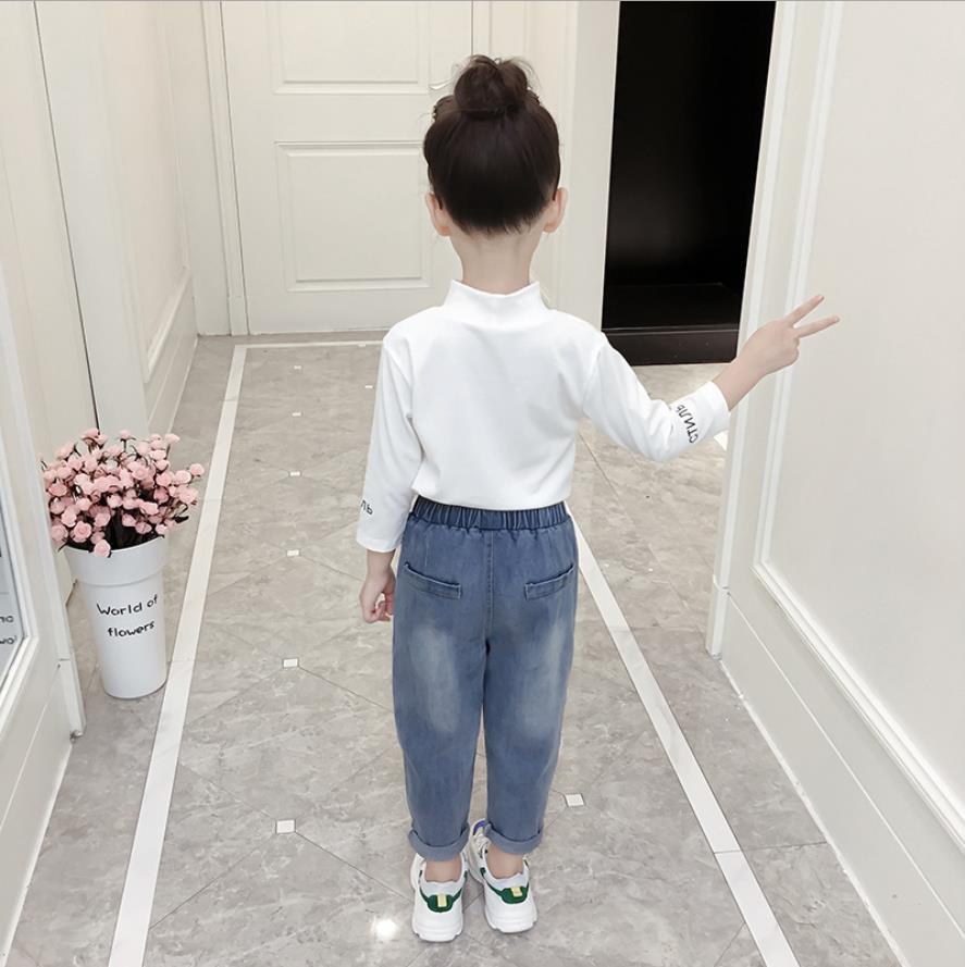 Børnetøj forår efterår piger jeans stor dreng børn baby fødder bukser slanke afslappede lange bukser piger bukser 2-8y