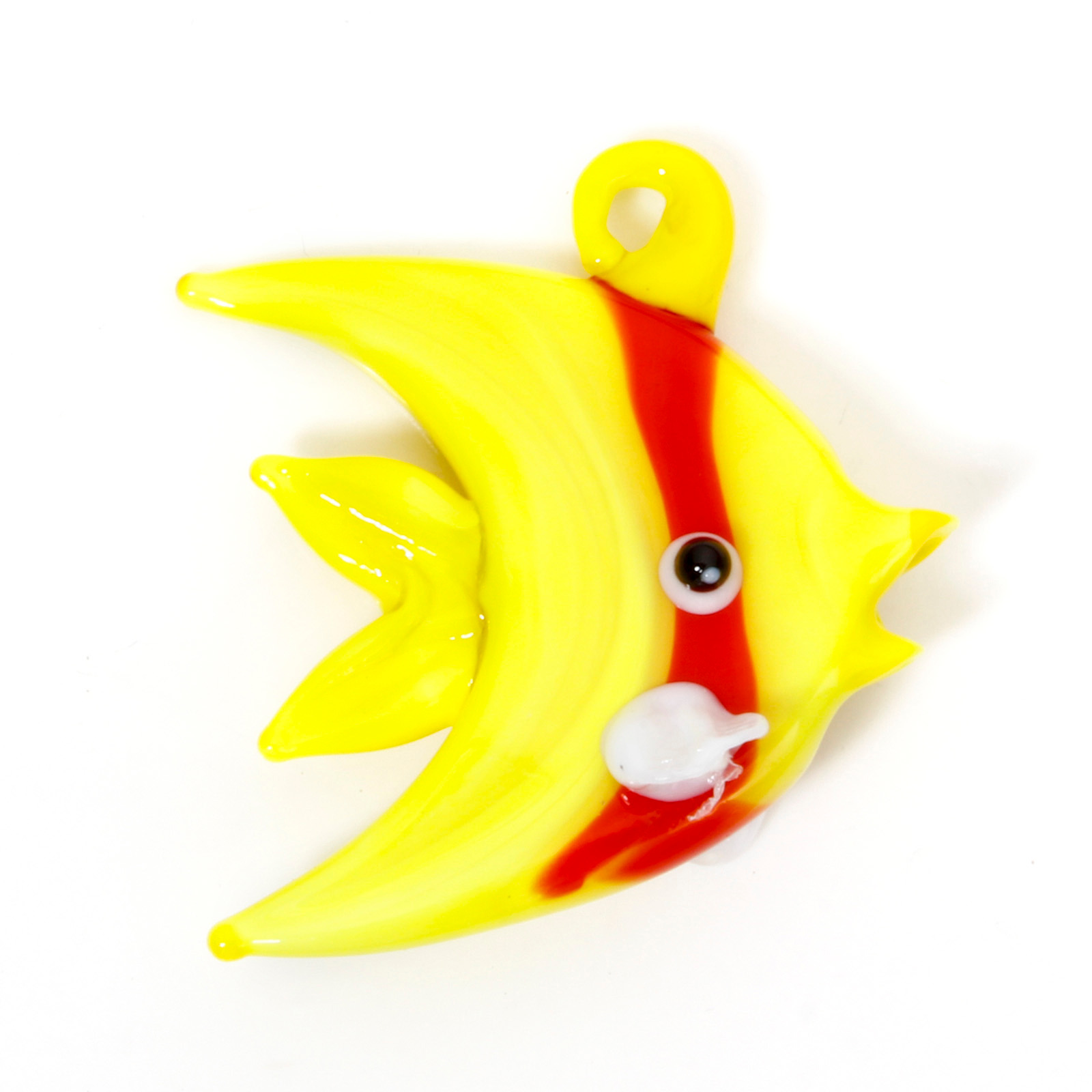1PCs 3D Tropical Fish Animal Lampwork Ocean Charms For Jewelry Making Tiny Statue Ornaments Aquarium Decor DIY Necklace Pendant: Silver Plated
