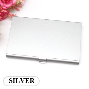 Kleurrijke roestvrijstalen kaarthouder, creditcardhouder van metaal, visitekaartjesdoos van zilverkleurig aluminium, visitekaartjesdoos van metaal: Zilver