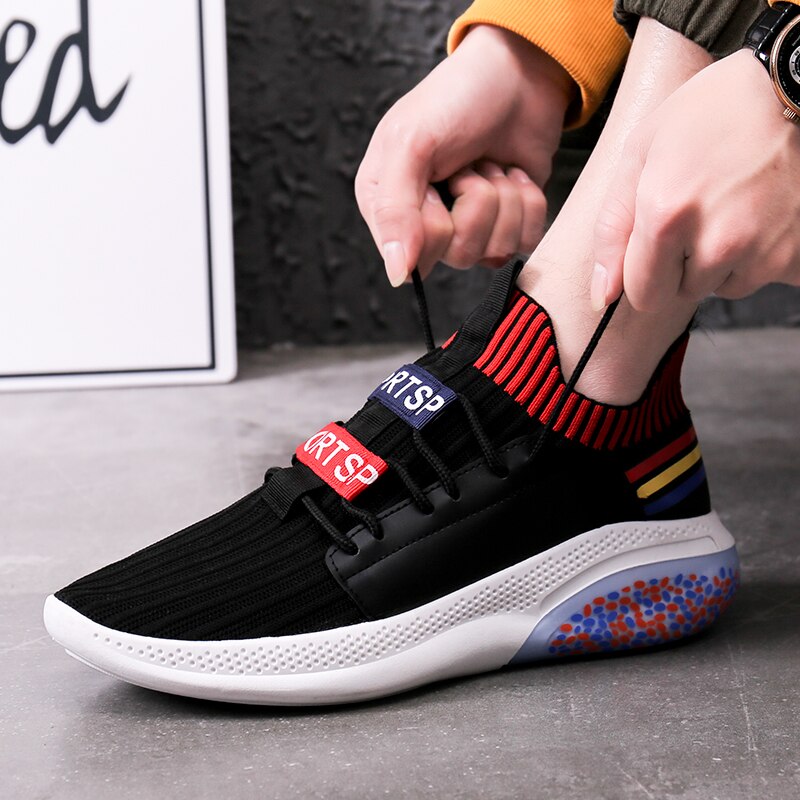 Tennis Shoes for Men Breathable Sports Shoes Lace Up Men Outdoor Jogging Comfortable Sneakers Sock Footwear Tenis Masculino
