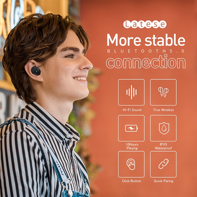 Auriculares Bluetooth HAVIT I96 TWS V5.0 HD Micrófono estéreo inalámbrico IPX5 Cancelación de ruido auriculares para juegos emparejados por separado