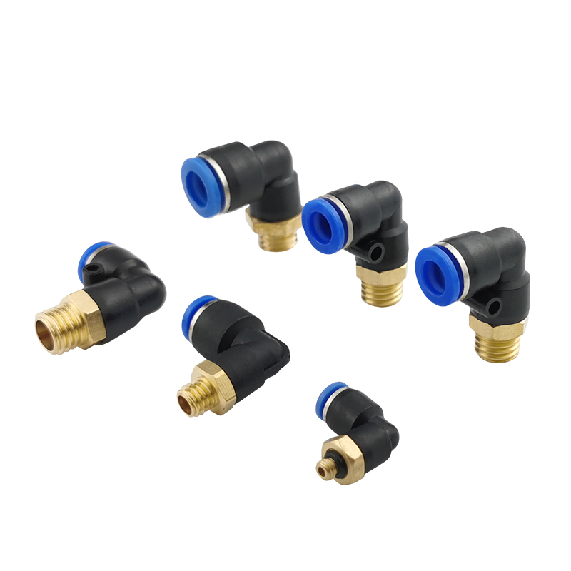PL Elbow Pneumatic Fitting 1/4 3/8 1/2 1/8 BSP Male Thread Air Quick Connector L Shape Push In Hose OD 6mm 8mm 10mm 12mm