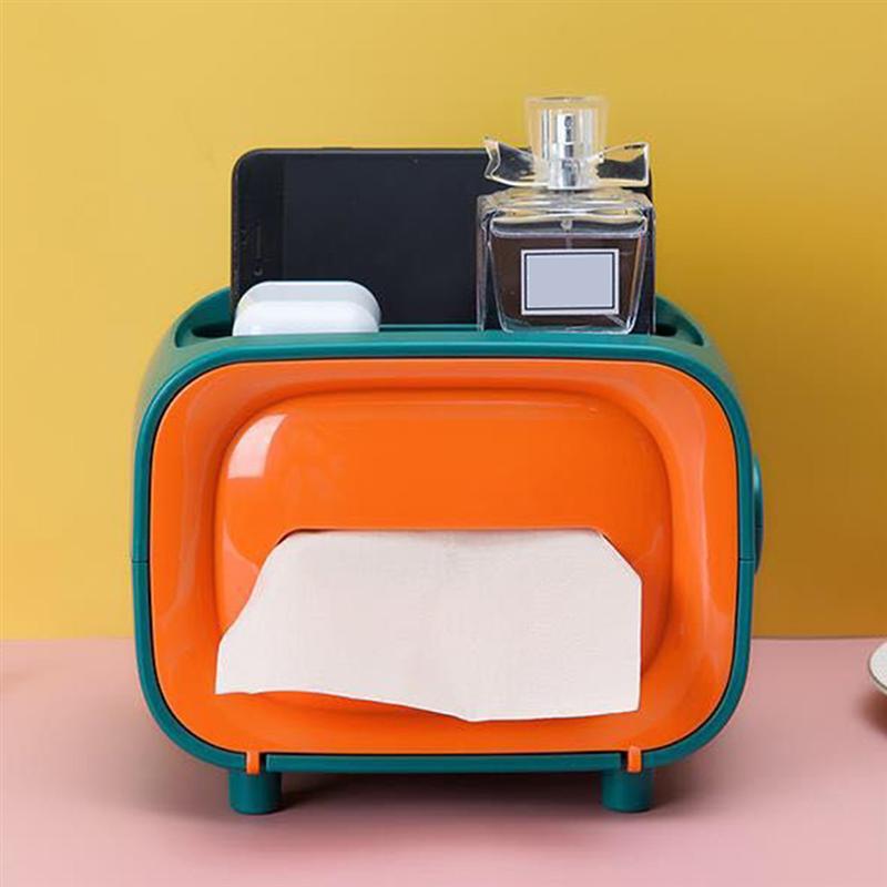 Multifunctional Tissue Box Retro Tissue Container TV Shaped Paper Towel Storage Box