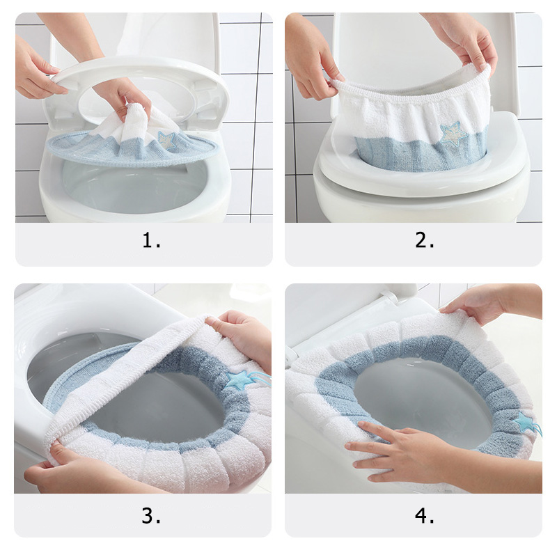 Funda para tapa de inodoro más cálida, producto de baño, sartén, cojín, almohadillas de licra, uso en juntas tóricas, inodoro cómodo al ras