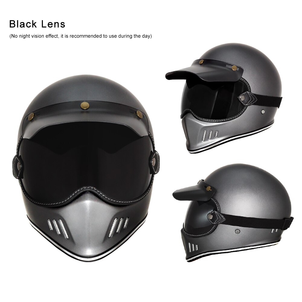 Motorcycle Bubble Shield Helmets Lens Sunglasses Accessories Fit For Retro SHOEI EX Zero MOTO3 RYMIC R980 Helmets Goggles: Black
