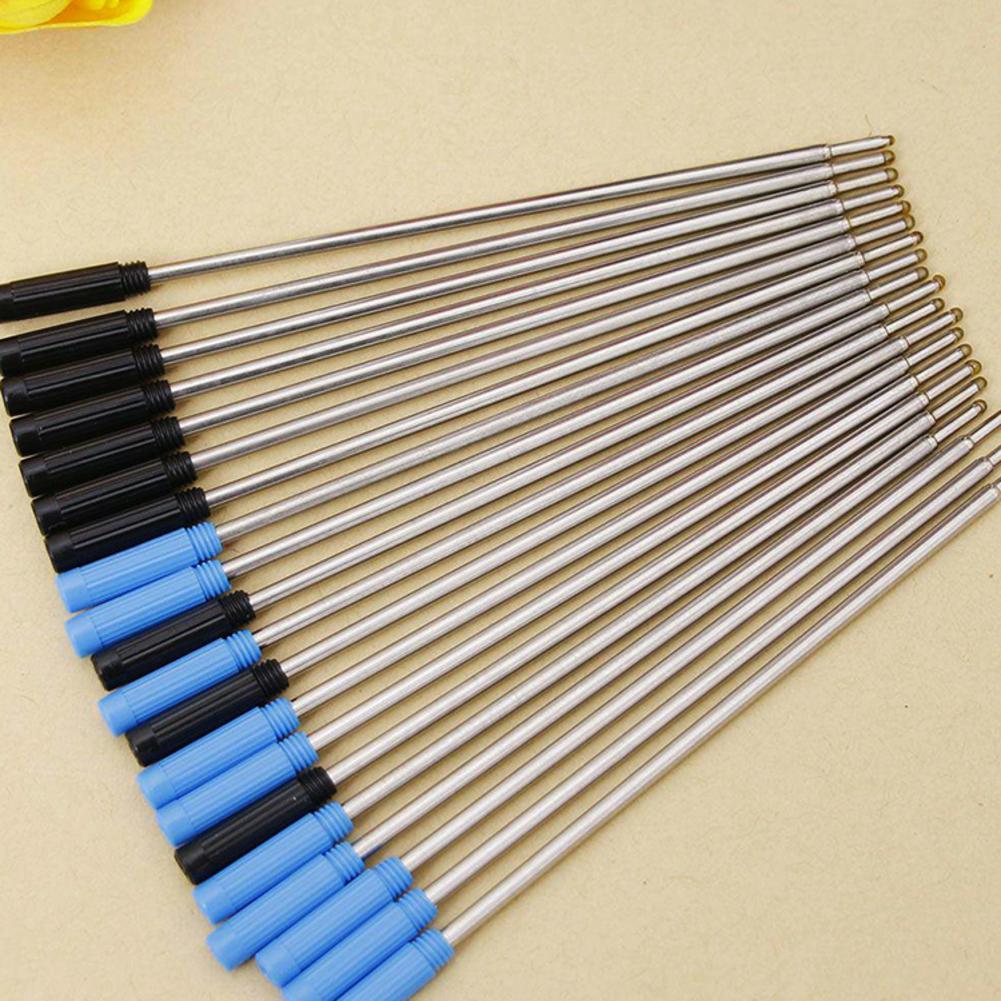 10pcs Ballpoint Metal Pen Refill 1.0mm Length 11.6cm Short Blue And Black Ink Refill Replacement Steel Pen Refill