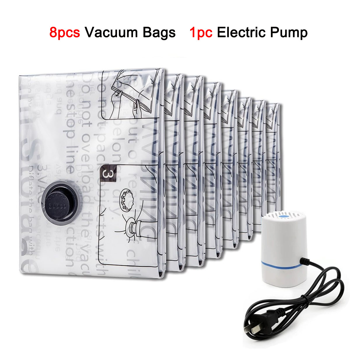 4-8 Pack Vacuum Storage Bags Space Saver Bags Compression for Comforters Blankets Bedding Organizer Clothes Travel Storage: XL / Roze